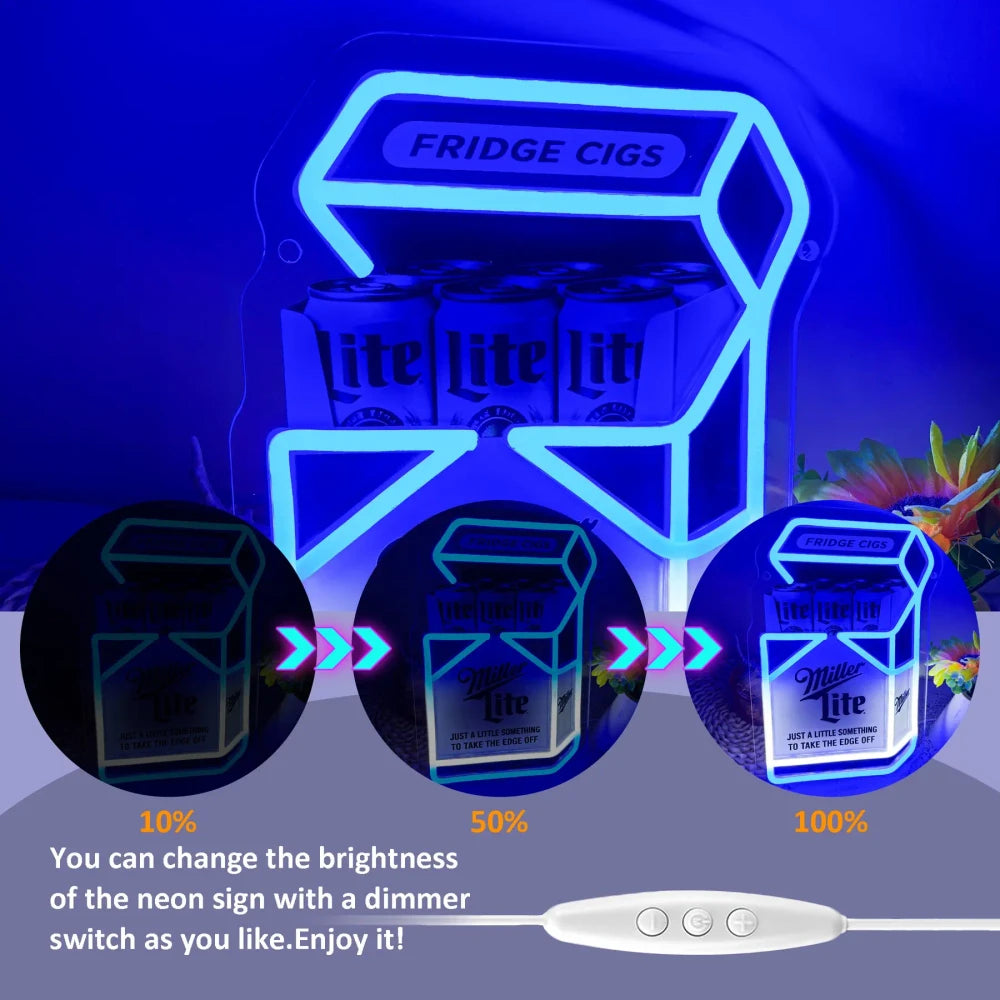 Fridge Cigs Neon Sign