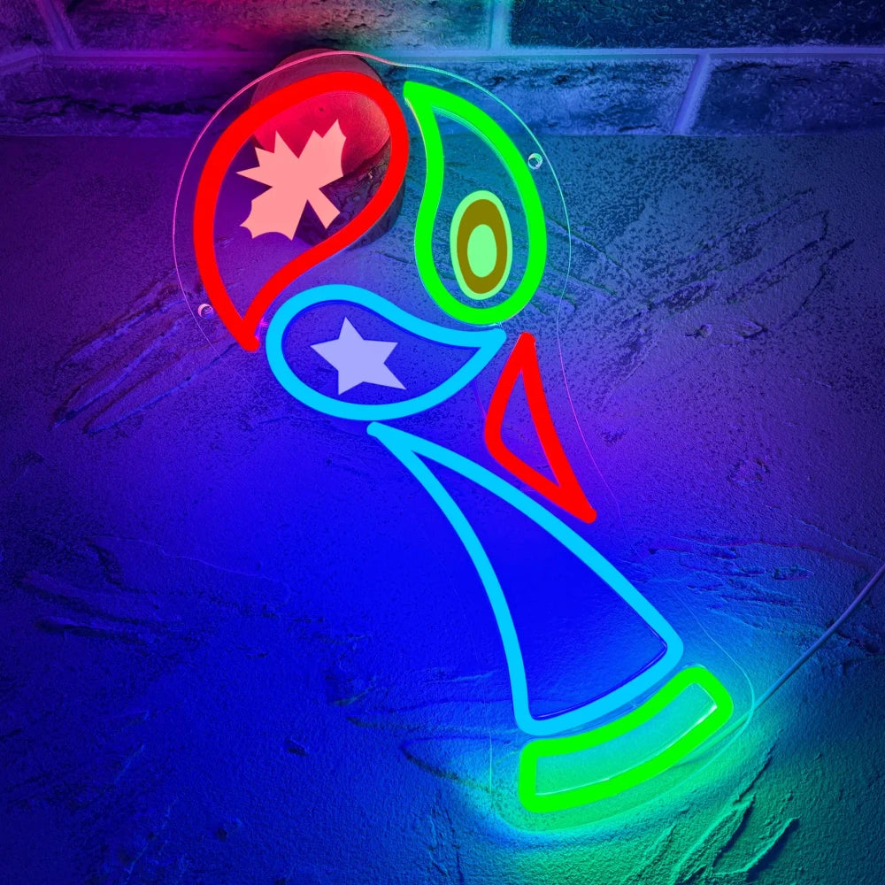 World Cup Trophy Neon Sign