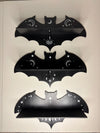 Set of 3 Gothic Bat Crystal Shelves
