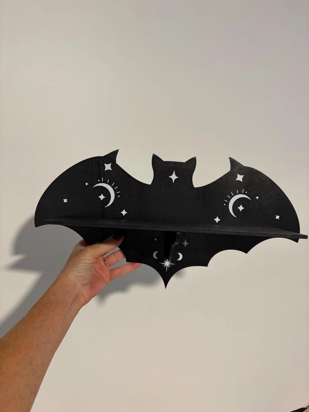 Set of 3 Gothic Bat Crystal Shelves
