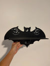 Set of 3 Gothic Bat Crystal Shelves