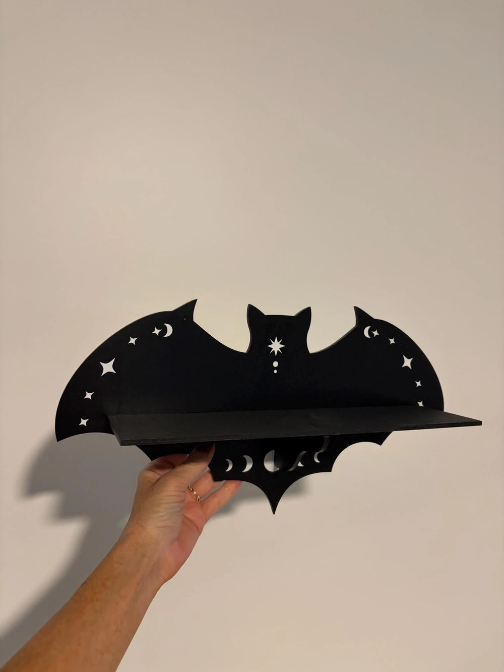 Set of 3 Gothic Bat Crystal Shelves