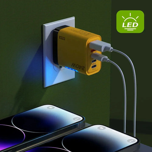 240W GaN USB Charger 5 Ports Multi Port Fast Charging Wall Power Adapter USB Quick Charger EU US Plug For iPhone Samsung Xiaomi