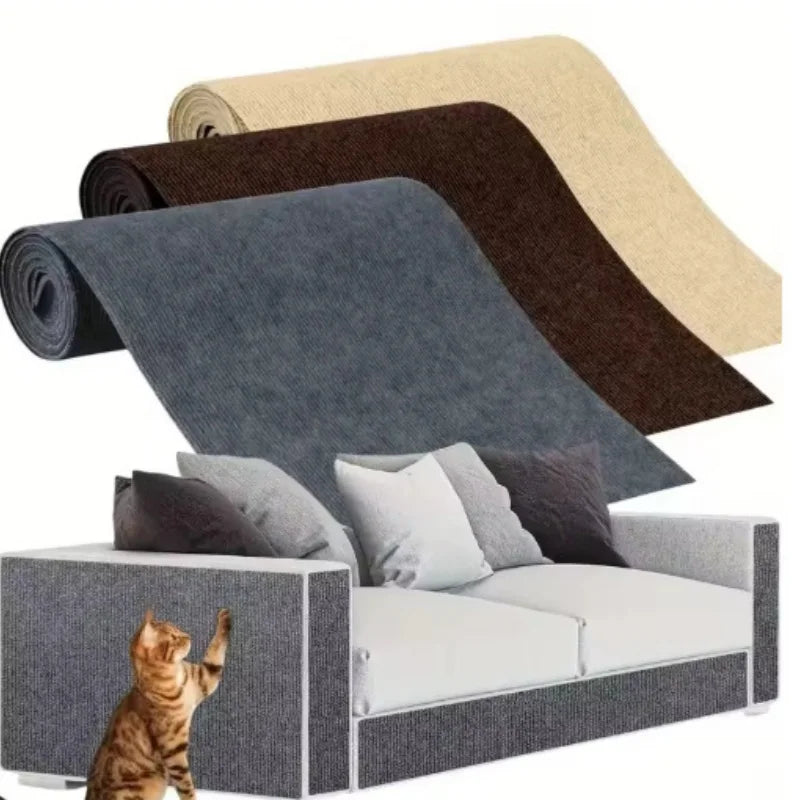 Self-Adhesive Cat Scratching Mat Trimmable Wall Corner Carpet Anti-Scratch Sofa Furniture Protector DIY Claw Grinding Pad