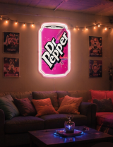 Pink Soda Can LED Neon Sign | Retro Soft Glow Wall Decor | College Dorm Room Decor | She Shed Decor | Game Room | Bedroom Aesthetic | Gift for Soda Lovers