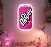 Pink Soda Can LED Neon Sign | Retro Soft Glow Wall Decor | College Dorm Room Decor | She Shed Decor | Game Room | Bedroom Aesthetic | Gift for Soda Lovers