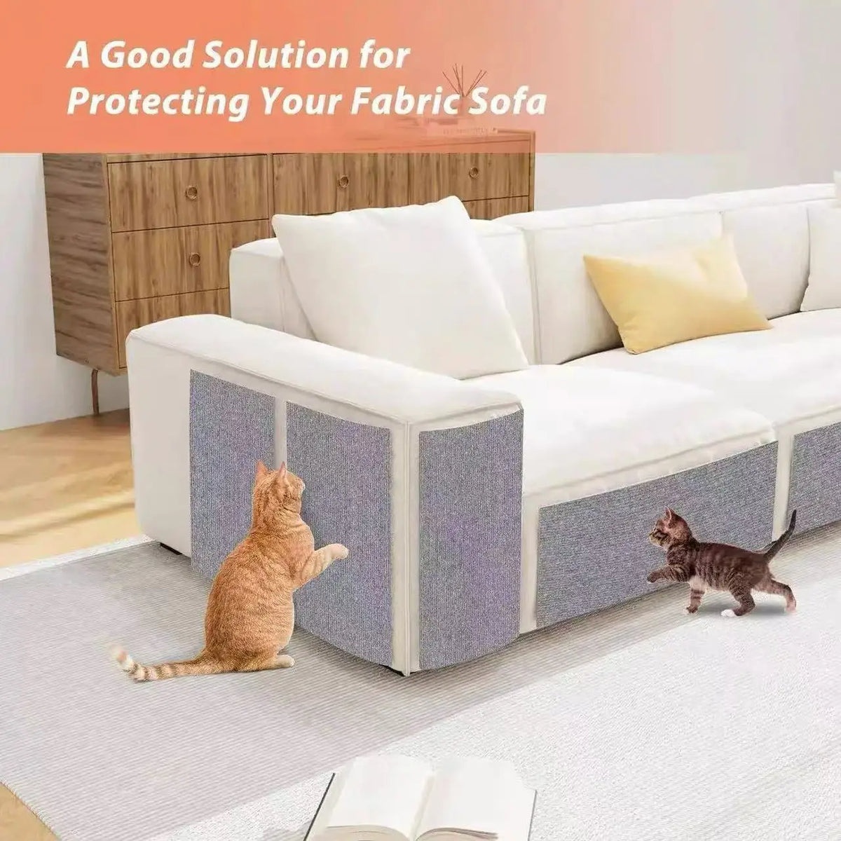 Self-Adhesive Cat Scratching Mat Trimmable Wall Corner Carpet Anti-Scratch Sofa Furniture Protector DIY Claw Grinding Pad