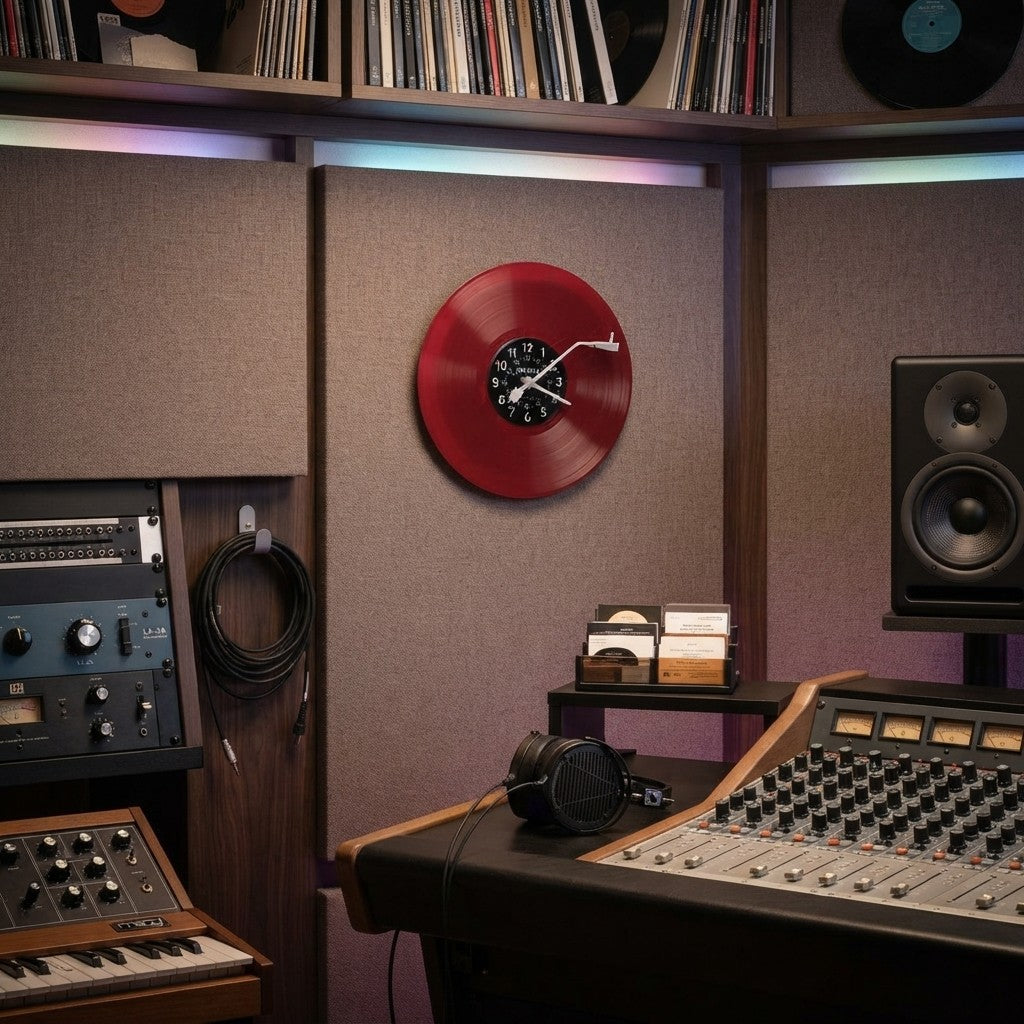 Red Vinyl Record Wall Clock